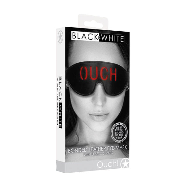 Ouch! Black & White Bonded Leather Eye Mask ''Ouch'' Restraint Restraint Kits & Sets