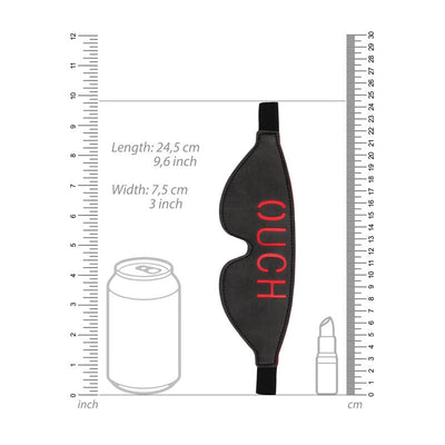 Ouch! Black & White Bonded Leather Eye Mask ''Ouch'' Restraint Restraint Kits & Sets