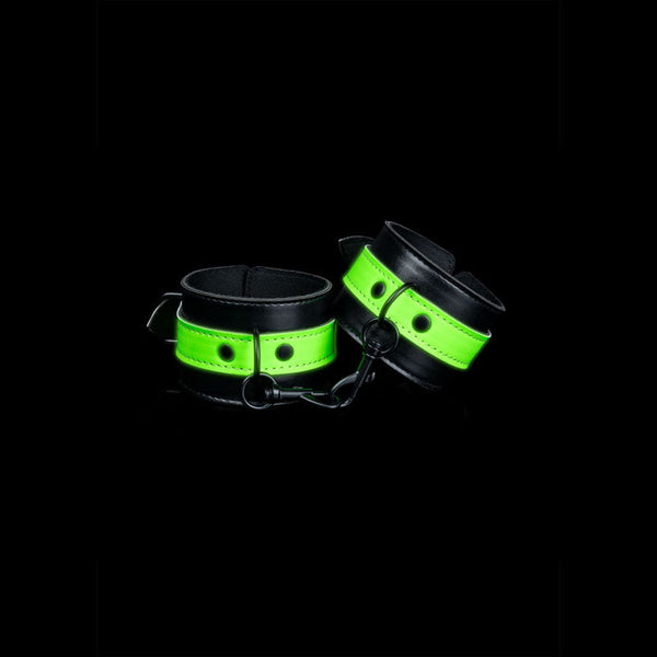 Ouch! Glow In The Dark Handcuffs Black/Glow Restraints Restraint Kits & Sets