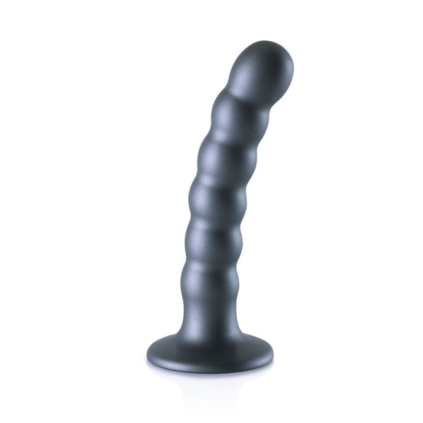 Ouch! Beaded Silicone G Spot Dildo 5'' / 13Cm Gunmetal Realistic Dildos