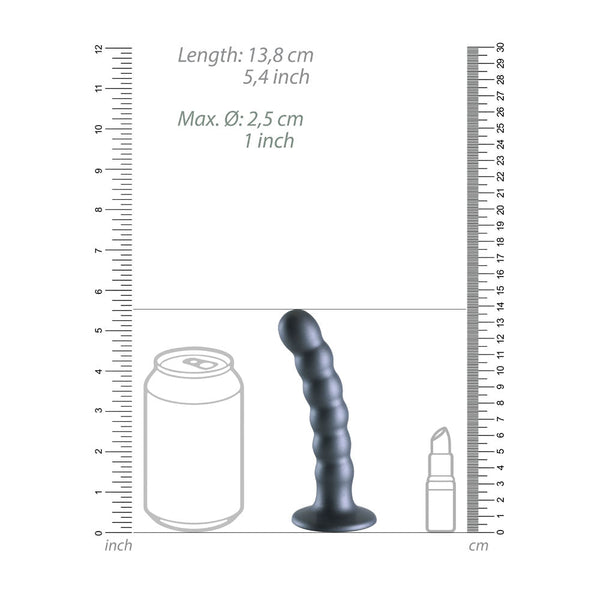Ouch! Beaded Silicone G Spot Dildo 5'' / 13Cm Gunmetal Realistic Dildos