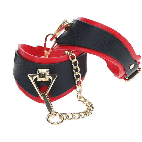 Ouch! Milan Collection Leg Cuffs Black/Red Restraints Restraint Kits & Sets