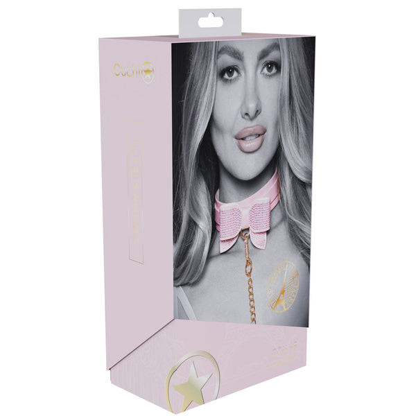 Ouch! Paris Collection Collar With Leash Pink Restraint Restraint Kits & Sets