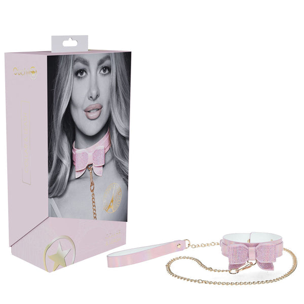Ouch! Paris Collection Collar With Leash Pink Restraint Restraint Kits & Sets