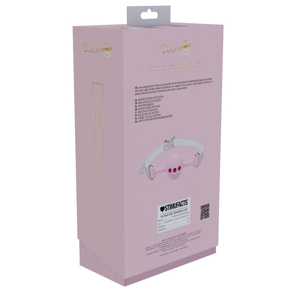 Ouch! Paris Collection Silicone Ball Gag Pink Breatheable Mouth Restraint Restraint Kits & Sets