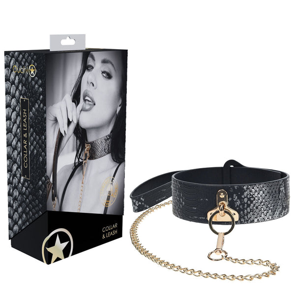 Ouch! Florence Collection Collar With Leash Black Restraint Restraint Kits & Sets