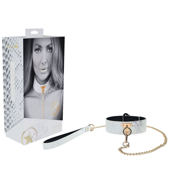 Ouch! Florence Collection Collar With Leash White Restraint Restraint Kits & Sets
