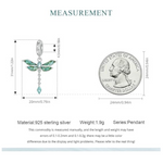 Veile Studios Original Retro Green Dragonfly Diy Pendant Charm For Bracelet Necklace S925 Pure Silver Charms & Charm Bracelets