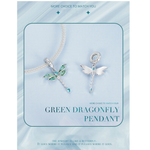 Veile Studios Original Retro Green Dragonfly Diy Pendant Charm For Bracelet Necklace S925 Pure Silver Charms & Charm Bracelets