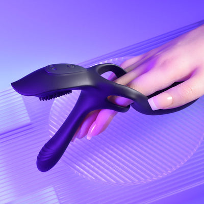 Playboy Pleasure The 3 Way Black Usb Rechargeable Vibrating  Ring With Wireless Remote  Rings