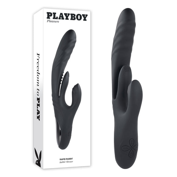 Playboy Pleasure Rapid Rabbit Black 26.4 Cm Usb Rechargeable  Rabbit s
