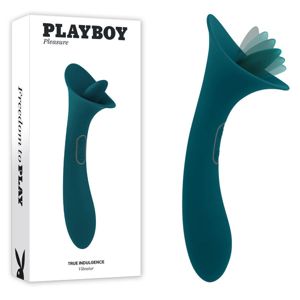 Playboy Pleasure True Indulgence Teal 21.3 Cm Usb Rechargeable  With Flicking Tip Clitoral s