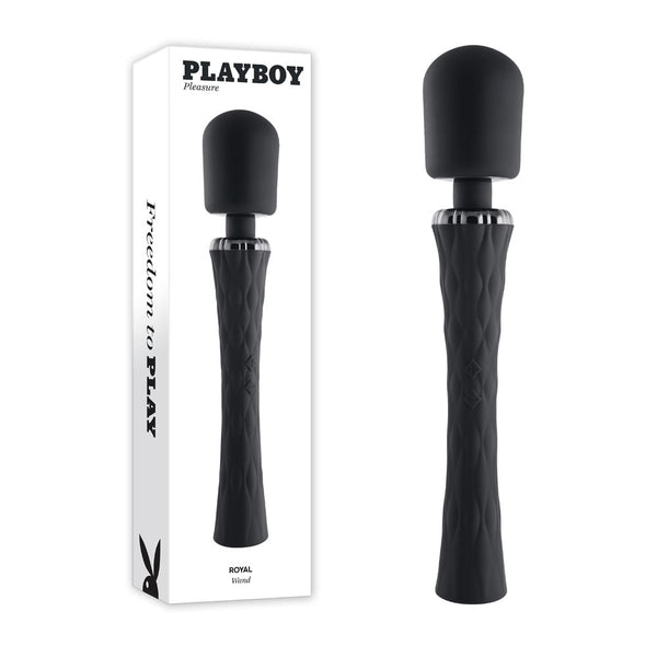 Playboy Pleasure Royal Black 29.2 Cm Usb Rechargeable Massage Wand Massagers & Wands