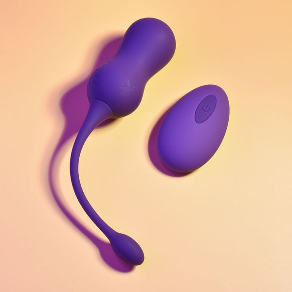 Playboy Pleasure Double Time Purple Usb Rechargeable Vibrating Kegel Balls Kegel Exercisers