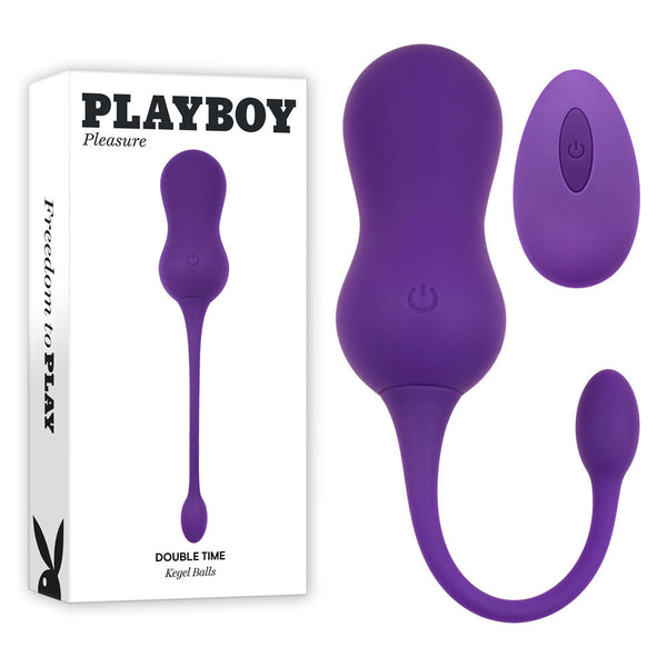 Playboy Pleasure Double Time Purple Usb Rechargeable Vibrating Kegel Balls Kegel Exercisers