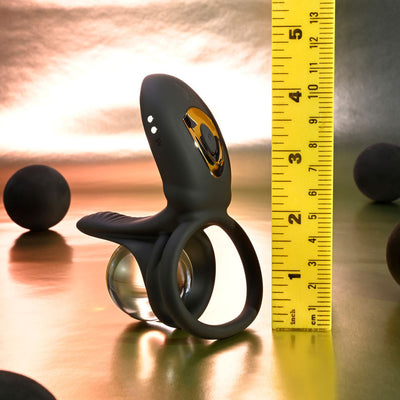 Playboy Pleasure Just Right Black Usb Rechargeable Vibrating  & Balls Rings  Rings