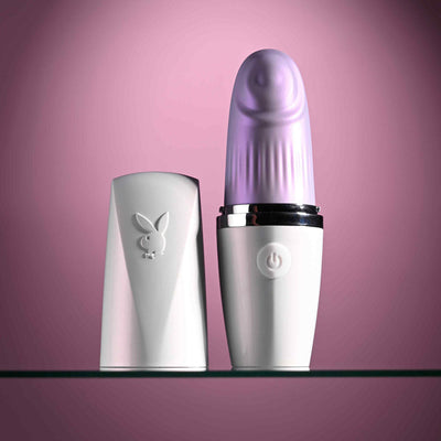 Playboy Pleasure Getaway White/Purple 14.2 Cm Usb Rechargeable Tapping Stimulator Clitoral s