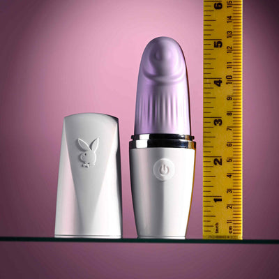 Playboy Pleasure Getaway White/Purple 14.2 Cm Usb Rechargeable Tapping Stimulator Clitoral s