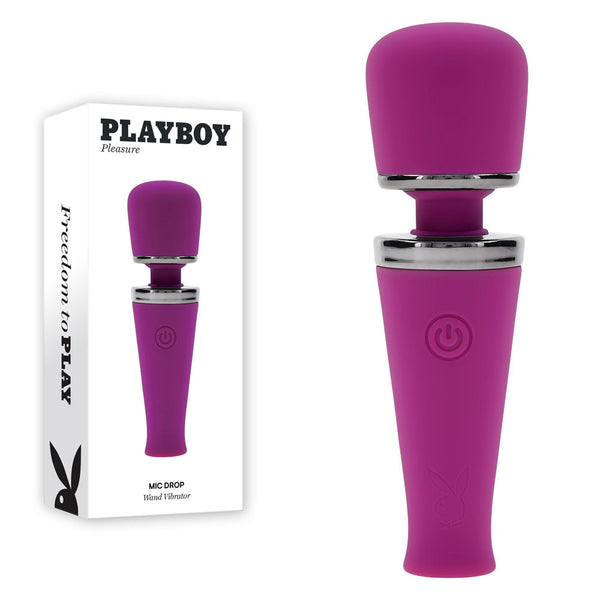 Playboy Pleasure Mic Drop Purple 11.4 Cm Usb Rechargeable Vibrating Mini Massage Wand Massagers & Wands
