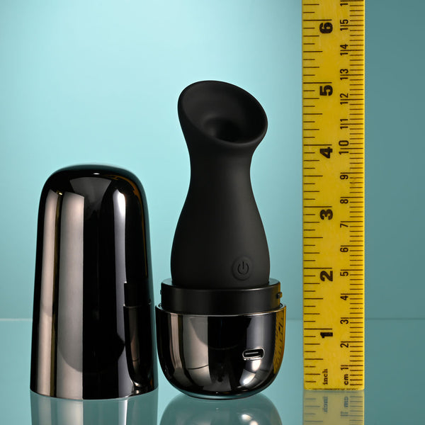 Playboy Pleasure The Jet Set Sucker Black 10.3 Cm Sucking Stimulator With Rechargeable Charging Case G Spot s