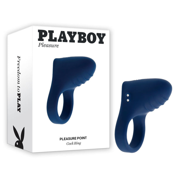 Playboy Pleasure Point Blue Usb Rechargeable Vibrating  Ring  Rings