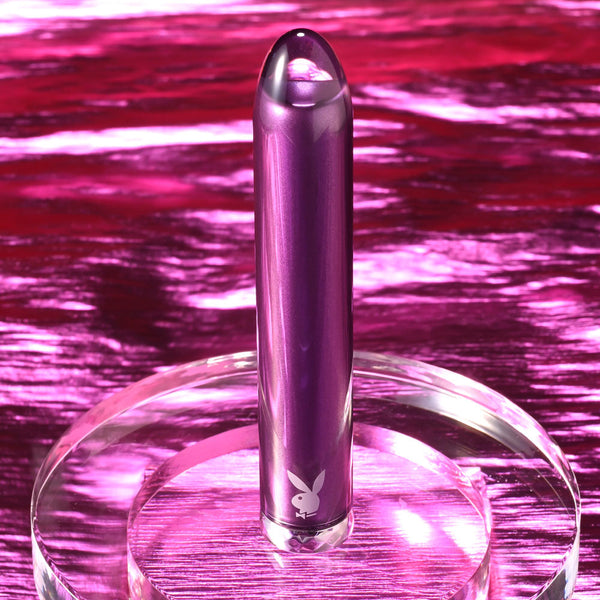 Playboy Pleasure Amethyst Purple 12.4 Cm Usb Rechargeable Glass Tipped Mini  Wireless s