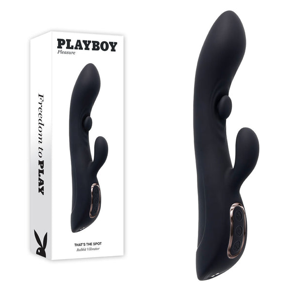 Playboy Pleasure Thats The Spot Black 23.3 Cm Usb Rechargeable Rabbit  With G Spot Tapper Rabbit s