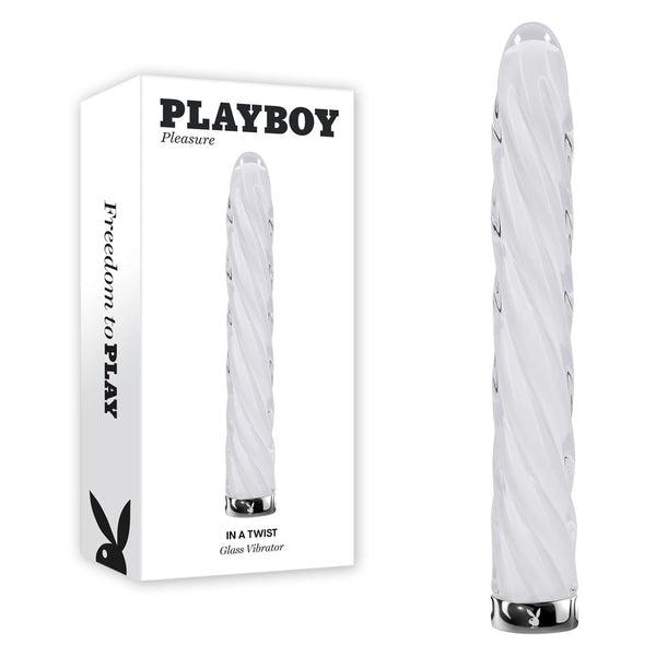 Playboy Pleasure In A Twist White Glass 17.5 Cm Usb Rechargeable  Wireless s