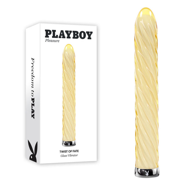 Playboy Pleasure Twist Of Fate Yellow Glass 17.5 Cm Usb Rechargeable  Wireless s