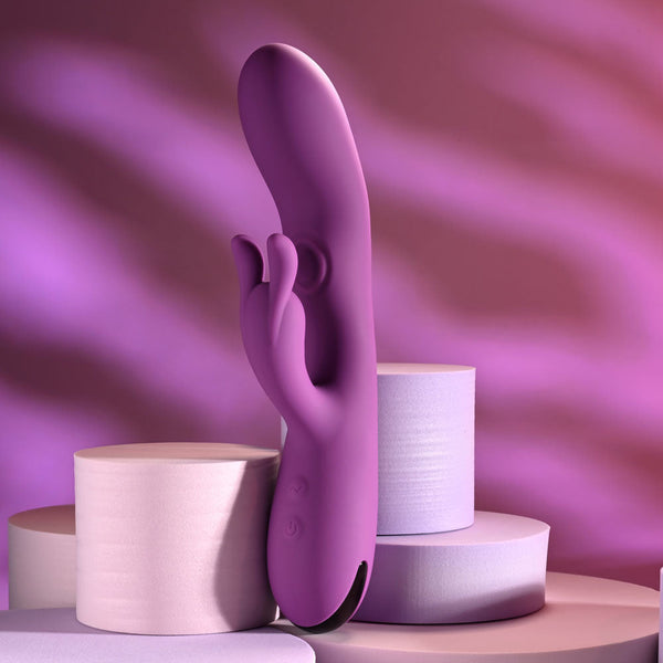 Playboy Pleasure Busy Bunny Purple 22.6 Cm Usb Rechargeable Rabbit  With Tapping Shaft Rabbit s
