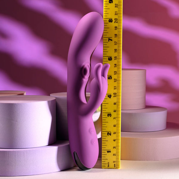 Playboy Pleasure Busy Bunny Purple 22.6 Cm Usb Rechargeable Rabbit  With Tapping Shaft Rabbit s