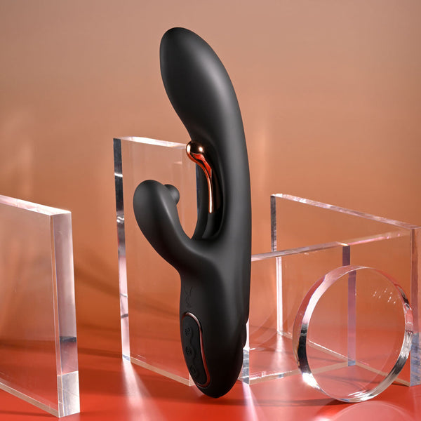 Playboy Pleasure Aureus Black 22.7 Cm Usb Rechargeable Rabbit  With Internal Flicker Rabbit s