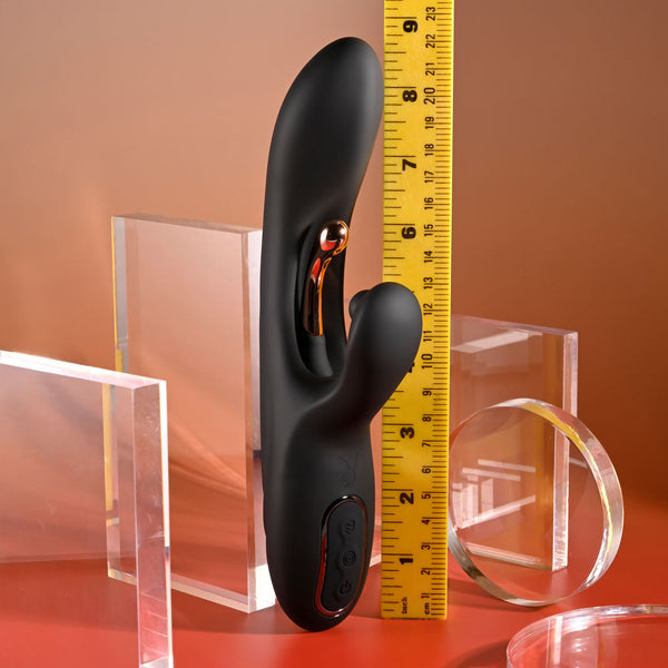 Playboy Pleasure Aureus Black 22.7 Cm Usb Rechargeable Rabbit  With Internal Flicker Rabbit s