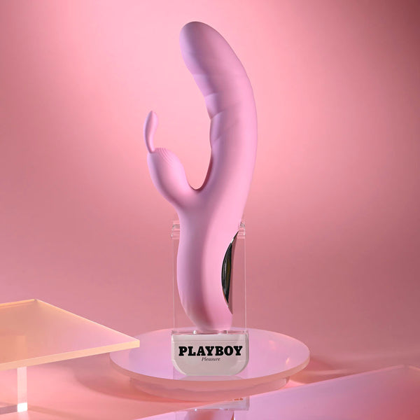 Playboy Pleasure Rub Me Right Pink 23.2 Cm Usb Rechargeable Thrusting Rabbit  Rabbit s