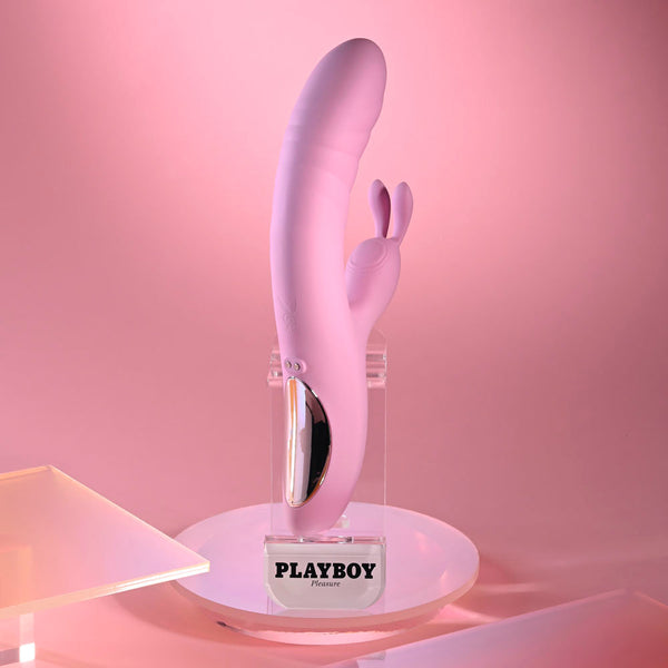 Playboy Pleasure Rub Me Right Pink 23.2 Cm Usb Rechargeable Thrusting Rabbit  Rabbit s