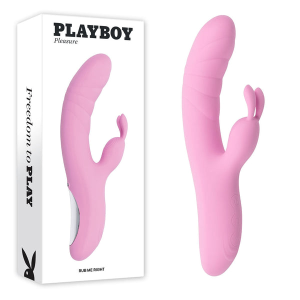 Playboy Pleasure Rub Me Right Pink 23.2 Cm Usb Rechargeable Thrusting Rabbit  Rabbit s