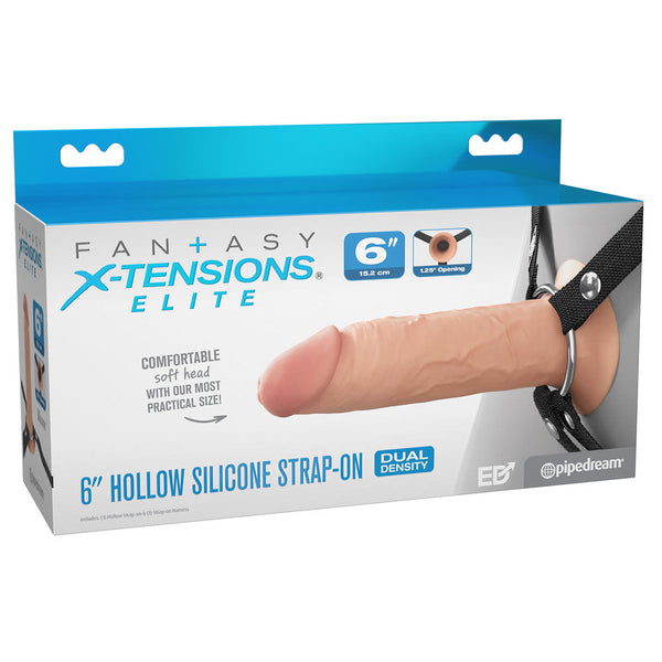 Fx Elite 6'' Silicone Hollow Strap On Flesh 15.2 Cm Strap Ons