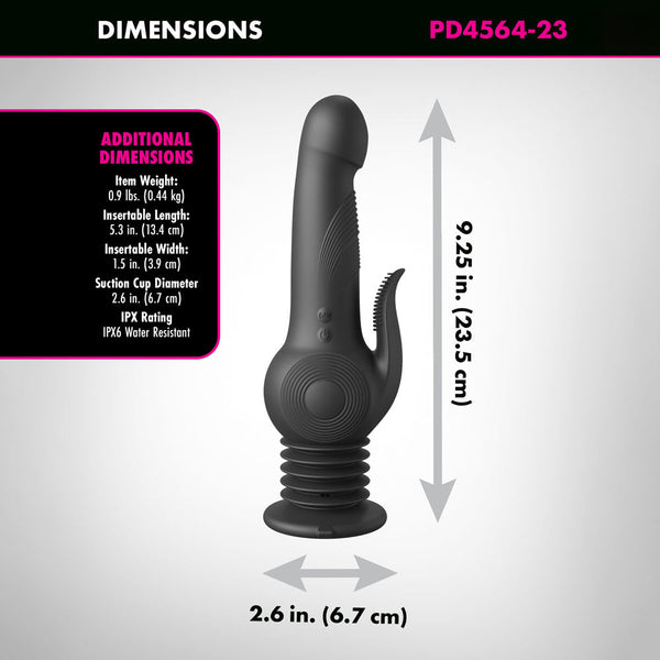 Fetish Fantasy Series Pogo Thruster Black Usb Rechargeable 23.5 Cm Gyrating Rabbit  Rabbit s