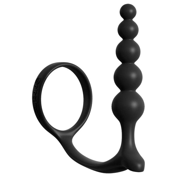 Anal Fantasy Collection Ass Gasm ring Beads Black Ring With Plug Anal Balls & Beads