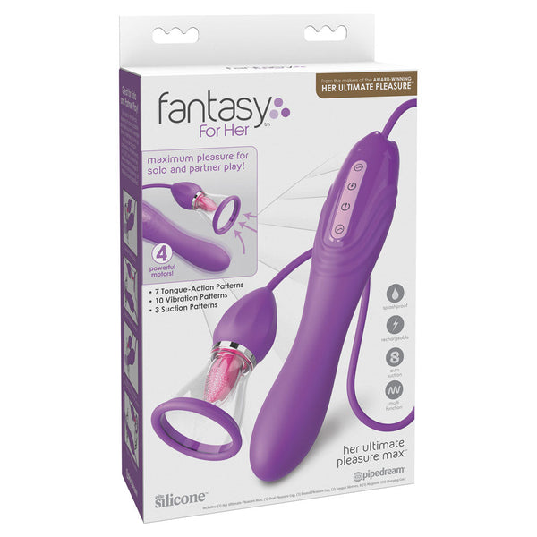 Fantasy For Her Ultimate Pleasure Max Purple Usb Rechargeable  With Flicking Stimulator Clitoral s
