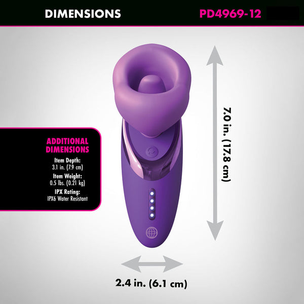 Fantasy For Her Pleasure Sucker Purple Usb Rechargeable Sucking Licking & Vibrating Stimulator Clitoral s
