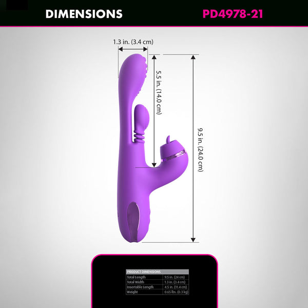 Fantasy For Her Intimotion Pulse Pro Purple 24 Cm Usb Rechargeable Swirling & Flicking Rabbit  Rabbit s