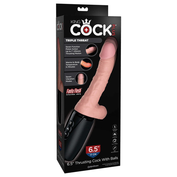 King  Plus 6.5'' Thrusting With Balls Flesh 16.5 Cm Dong G Spot s