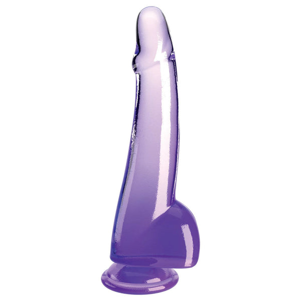 King  Clear 10'' With Balls Purple 25 Cm Dong Realistic Dildos