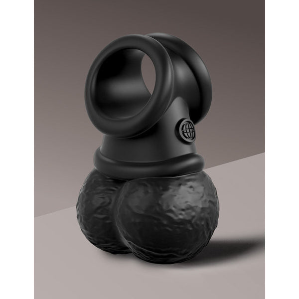 King  Elite The Crown Jewels Vibrating Silicone Balls Black Usb Rechargeable Ring  Rings