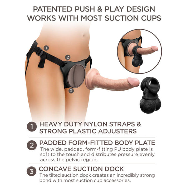 King  Elite Ultimate Vibrating Silicone Body Dock Kit Strap On Harness With 17.8 Cm Dong & Balls Strap Ons