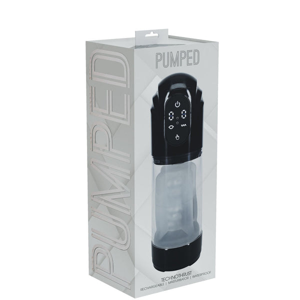 Pumped Technothrust Auto Masturbator Black/Clear Usb Rechargeable Maturbator Masturbators
