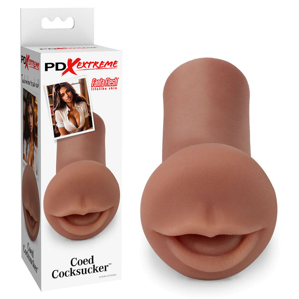 Pipedream Extreme Toyz Coed sucker Brown Mouth Stroker Masturbators