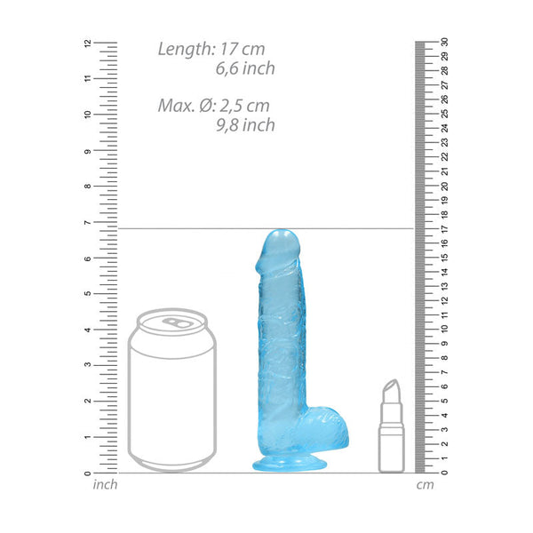 Realrock 6'' Realistic Dildo With Balls Blue 15.2 Cm Dong Realistic Dildos