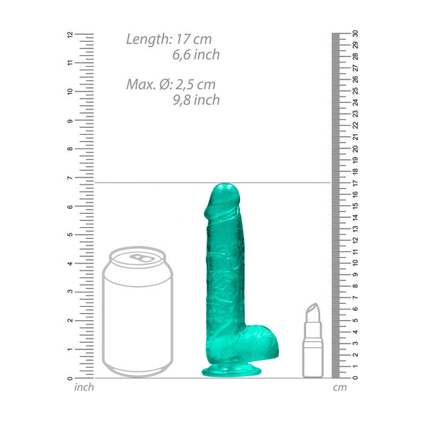 Realrock 6'' Realistic Dildo With Balls Turquoise 15.2 Cm Dong Realistic Dildos